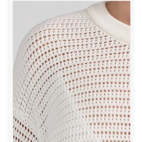 Varley Women’s Open Knit Sweater Size S Pull Over Crew Neck - Picture 3 of 8